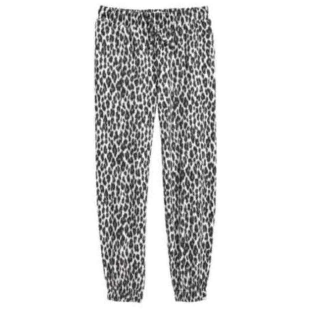 Treasure & Bond Kids Old School Joggers In White Black Snow Leopard L(10/12) NWT